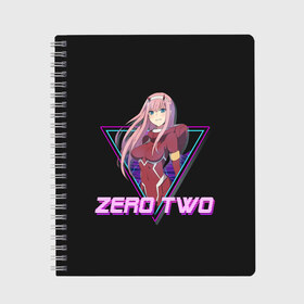 Тетрадь с принтом ZeroTwo (Darling in the Franx) в Новосибирске, 100% бумага | 48 листов, плотность листов — 60 г/м2, плотность картонной обложки — 250 г/м2. Листы скреплены сбоку удобной пружинной спиралью. Уголки страниц и обложки скругленные. Цвет линий — светло-серый
 | 002 | 02 | ahegao | anime | darling | franx | franxx | girl | girls | in | senpai | the | two | waifu | zero | zerotwo | аниме | ахегао | вайфу | девушка | семпай | сенпай | тян