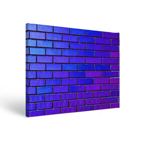 Холст прямоугольный с принтом Brick в Новосибирске, 100% ПВХ |  | blue | brick | purple | texture | wall | кирпич | кирпичный | синий | стена | текстура | фиолетовый