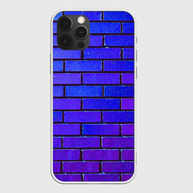 Чехол для iPhone 12 Pro Max с принтом Brick в Новосибирске, Силикон |  | blue | brick | purple | texture | wall | кирпич | кирпичный | синий | стена | текстура | фиолетовый