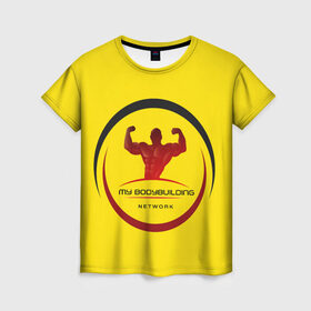 Женская футболка 3D с принтом Мой бодибилдинг в Новосибирске, 100% полиэфир ( синтетическое хлопкоподобное полотно) | прямой крой, круглый вырез горловины, длина до линии бедер | бодибилдинг | зож | спорт | спортзал. | тяжёлая атлетика | фитнес