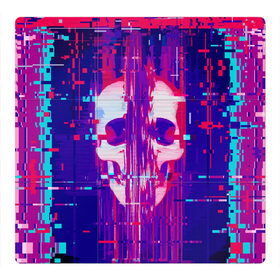 Магнитный плакат 3Х3 с принтом Skull glitch в Новосибирске, Полимерный материал с магнитным слоем | 9 деталей размером 9*9 см | Тематика изображения на принте: color | fashion | glitch | jaw | skull | vanguard | авангард | глитч | мода | пасть | цвет | череп