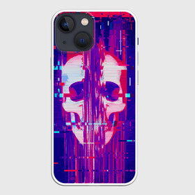 Чехол для iPhone 13 mini с принтом Skull glitch в Новосибирске,  |  | color | fashion | glitch | jaw | skull | vanguard | авангард | глитч | мода | пасть | цвет | череп