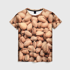 Женская футболка 3D с принтом Фисташки в Новосибирске, 100% полиэфир ( синтетическое хлопкоподобное полотно) | прямой крой, круглый вырез горловины, длина до линии бедер | cool | nut | nuts | pistachio | pistachios | seeds | орех | орехи | прикольная | семечки | фисташка | фисташки