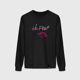 Женский свитшот хлопок с принтом LIL PEEP (front & back) в Новосибирске, 100% хлопок | прямой крой, круглый вырез, на манжетах и по низу широкая трикотажная резинка  | lil peep | lil peep art | logo lil peep | love | rap | альбомы | лил пип | лове | лого | логтип | любовь | музыка | музыкант | паук | певец | рэп | рэпер | скорпион