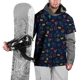 Накидка на куртку 3D с принтом ГЕОМЕТРИЧЕСКИЕ ФИГУРЫ в Новосибирске, 100% полиэстер |  | геометрия | квадрат | круг | прямоугольник | разноцветный | текстуры | треугольник | узор | фигуры