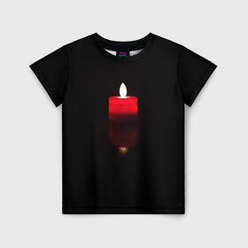 Детская футболка 3D с принтом Свеча в Новосибирске, 100% гипоаллергенный полиэфир | прямой крой, круглый вырез горловины, длина до линии бедер, чуть спущенное плечо, ткань немного тянется | fire | light | огонь | отражение | свет | светильник | светодиод | свечка