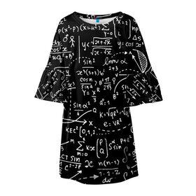 Детское платье 3D с принтом Формулы в Новосибирске, 100% полиэстер | прямой силуэт, чуть расширенный к низу. Круглая горловина, на рукавах — воланы | алгебра | математика | математические формулы | наука | научные формулы | формулы