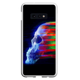 Чехол для Samsung S10E с принтом Glitch skull в Новосибирске, Силикон | Область печати: задняя сторона чехла, без боковых панелей | Тематика изображения на принте: color | glitch | paint | skull | vanguard | авангард | глитч | краска | цвет | череп