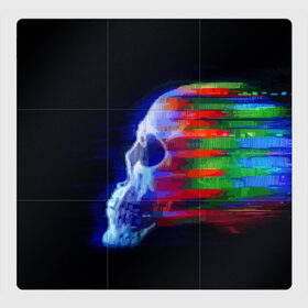 Магнитный плакат 3Х3 с принтом Glitch skull в Новосибирске, Полимерный материал с магнитным слоем | 9 деталей размером 9*9 см | color | glitch | paint | skull | vanguard | авангард | глитч | краска | цвет | череп