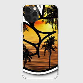 Чехол для iPhone 12 Pro Max с принтом Beach в Новосибирске, Силикон |  | gesture | landscape | palms | sea | жест | закат | море | океан | пальмы | пейзаж