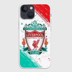 Чехол для iPhone 13 mini с принтом LIVERPOOL   Ливерпуль в Новосибирске,  |  | Тематика изображения на принте: club | footbal | liverpool | logo | знак | клуб | ливерпуль | логотип | логотипы | символ | символы | форма | футбол | футбольная | футбольный
