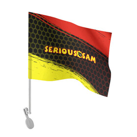 Флаг для автомобиля с принтом SERIOUS SAM / Крутой Сэм в Новосибирске, 100% полиэстер | Размер: 30*21 см | croteam | game | games | logo | sam | serious | бомба | бомбочка | игра | игры | крутой | лого | логотип | логотипы | серьезный | символ | символы | сэм