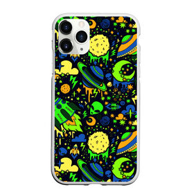 Чехол для iPhone 11 Pro Max матовый с принтом НЛО в Новосибирске, Силикон |  | aliens | patterns | rockets | space | texture | инопланетяни | космос | ракеты | текстура | узоры