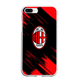 Чехол для iPhone 7Plus/8 Plus матовый с принтом AC MILAN. в Новосибирске, Силикон | Область печати: задняя сторона чехла, без боковых панелей | fc | football | football club | milan | sport | милан | спорт | спортивные | униформа | фирменные цвета | фк | футбол | футбольный клуб