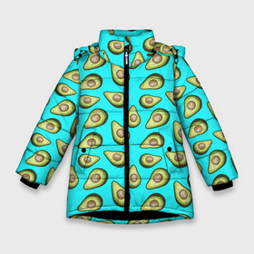 Зимняя куртка для девочек 3D с принтом Авокадо в Новосибирске, ткань верха — 100% полиэстер; подклад — 100% полиэстер, утеплитель — 100% полиэстер. | длина ниже бедра, удлиненная спинка, воротник стойка и отстегивающийся капюшон. Есть боковые карманы с листочкой на кнопках, утяжки по низу изделия и внутренний карман на молнии. 

Предусмотрены светоотражающий принт на спинке, радужный светоотражающий элемент на пуллере молнии и на резинке для утяжки. | avocado | avokado | neon | pattern | pattern avocado | авакадо | авокадо | неон | овокадо | патерн | патерн авокадо | паттерн | паттерн авокадо | персея | растения | рисунок | фон авокадо | фрукт | фрукты
