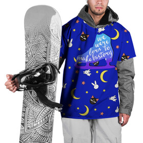 Накидка на куртку 3D с принтом КОНЬКИ в Новосибирске, 100% полиэстер |  | anime | japan | manga | yuri on ice | аниме | иероглифы | коньки | манга | фигурное катание | юри кацуки | юри на льду | юрий на льду | япония