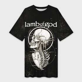 Платье-футболка 3D с принтом Lamb of God в Новосибирске,  |  | death metal | lamb of god | metal | группы | дэт метал | метал | скелет | череп