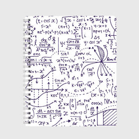 Тетрадь с принтом Формулы в Новосибирске, 100% бумага | 48 листов, плотность листов — 60 г/м2, плотность картонной обложки — 250 г/м2. Листы скреплены сбоку удобной пружинной спиралью. Уголки страниц и обложки скругленные. Цвет линий — светло-серый
 | Тематика изображения на принте: алгебра | математика | математические формулы | наука | научные формулы | формулы