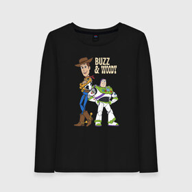 Женский лонгслив хлопок с принтом Buzz&Woody в Новосибирске, 100% хлопок |  | buzz lightyear | disney | pixar | toy story | vdkimel | woody | базз лайтер | вуди | дисней | история игрушек | пиксар