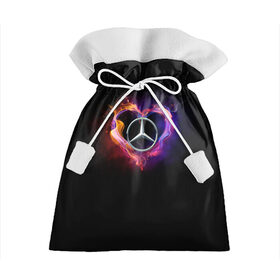 Подарочный 3D мешок с принтом Mercedes-Benz в Новосибирске, 100% полиэстер | Размер: 29*39 см | amg | love mercedes | mercedes | mercedes в сердце | mercedes значок | mercedes лого | mercedes марка | амг | бенц | горящее сердце | лого автомобиля | логотип мерседес | люблю мерседес | мерин | мерс | мерседес | мерседес бенз