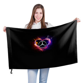 Флаг 3D с принтом Mercedes-Benz в Новосибирске, 100% полиэстер | плотность ткани — 95 г/м2, размер — 67 х 109 см. Принт наносится с одной стороны | amg | love mercedes | mercedes | mercedes в сердце | mercedes значок | mercedes лого | mercedes марка | амг | бенц | горящее сердце | лого автомобиля | логотип мерседес | люблю мерседес | мерин | мерс | мерседес | мерседес бенз