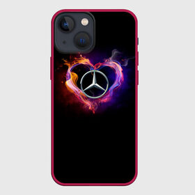 Чехол для iPhone 13 mini с принтом Mercedes Benz в Новосибирске,  |  | Тематика изображения на принте: amg | love mercedes | mercedes | mercedes в сердце | mercedes значок | mercedes лого | mercedes марка | амг | бенц | горящее сердце | лого автомобиля | логотип мерседес | люблю мерседес | мерин | мерс | мерседес | мерседес бенз