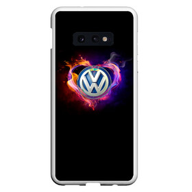 Чехол для Samsung S10E с принтом Volkswagen в Новосибирске, Силикон | Область печати: задняя сторона чехла, без боковых панелей | love vw | volkswagen | vw | vw в сердце | vw значок | vw лого | vw марка | vw эмблема | wv | горящее сердце | значок vw | значок фольксваген | лого автомобиля | лого вольцваген | логотип vw | люблю vw | люблю фольксваген