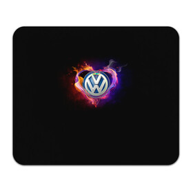 Коврик для мышки прямоугольный с принтом Volkswagen в Новосибирске, натуральный каучук | размер 230 х 185 мм; запечатка лицевой стороны | Тематика изображения на принте: love vw | volkswagen | vw | vw в сердце | vw значок | vw лого | vw марка | vw эмблема | wv | горящее сердце | значок vw | значок фольксваген | лого автомобиля | лого вольцваген | логотип vw | люблю vw | люблю фольксваген