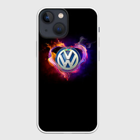 Чехол для iPhone 13 mini с принтом Volkswagen в Новосибирске,  |  | love vw | volkswagen | vw | vw в сердце | vw значок | vw лого | vw марка | vw эмблема | wv | горящее сердце | значок vw | значок фольксваген | лого автомобиля | лого вольцваген | логотип vw | люблю vw | люблю фольксваген