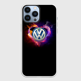 Чехол для iPhone 13 Pro Max с принтом Volkswagen в Новосибирске,  |  | Тематика изображения на принте: love vw | volkswagen | vw | vw в сердце | vw значок | vw лого | vw марка | vw эмблема | wv | горящее сердце | значок vw | значок фольксваген | лого автомобиля | лого вольцваген | логотип vw | люблю vw | люблю фольксваген