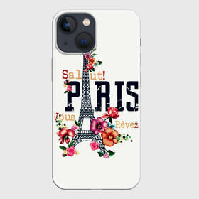 Чехол для iPhone 13 mini с принтом Париж в Новосибирске,  |  | белая | винтаж | города | европа | евротур | иностранные | креатив | крутая | минимализм | модные | надписи | париж | повседневный | путешествия | разные цвета | ретро | салют | столица | страны