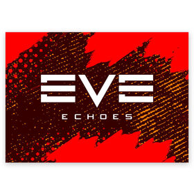 Поздравительная открытка с принтом EVE ECHOES / ИВ ЭХО в Новосибирске, 100% бумага | плотность бумаги 280 г/м2, матовая, на обратной стороне линовка и место для марки
 | Тематика изображения на принте: echo | echoes | eve | game | games | logo | online | space | ев онлайн | ев эхо | еве | ив онлайн | ив эхо | игра | игры | космос | лого | логотип | логотипы | онлайн | символ | символы | эхо | эхос