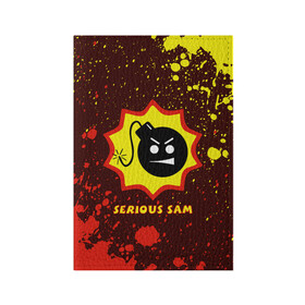 Обложка для паспорта матовая кожа с принтом SERIOUS SAM / Крутой Сэм в Новосибирске, натуральная матовая кожа | размер 19,3 х 13,7 см; прозрачные пластиковые крепления | Тематика изображения на принте: croteam | game | games | logo | sam | serious | бомба | бомбочка | игра | игры | крутой | лого | логотип | логотипы | серьезный | символ | символы | сэм