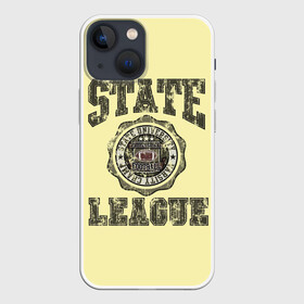 Чехол для iPhone 13 mini с принтом State League в Новосибирске,  |  | американский футбол | английский | винтаж | зож | логотип | надписи | ретро | спорт | спортивная | старый стиль | сша | текст | тренировки