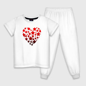 Детская пижама хлопок с принтом Звездное сердце в Новосибирске, 100% хлопок |  брюки и футболка прямого кроя, без карманов, на брюках мягкая резинка на поясе и по низу штанин
 | Тематика изображения на принте: heart | love is | love you | stars | valentines day | бабушка | валентинка | влюбленные | девушке | жена | звезды | лучшая | любимая | люблю | любовь | мама | молодожены | подарок | романтика | свадебные | свадьба | сердечки