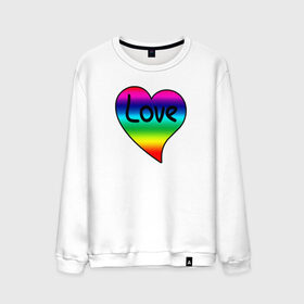 Мужской свитшот хлопок с принтом Rainbow Love в Новосибирске, 100% хлопок |  | heart | love is | love you | valentines day | бабушка | валентинка | влюбленные | девушке | жена | лучшая | любимая | люблю | любовь | мама | молодожены | подарок | радуга | радужный | романтика | свадебные | свадьба