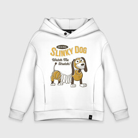 Детское худи Oversize хлопок с принтом Slinky Dog в Новосибирске, френч-терри — 70% хлопок, 30% полиэстер. Мягкий теплый начес внутри —100% хлопок | боковые карманы, эластичные манжеты и нижняя кромка, капюшон на магнитной кнопке | disney | pixar | slinky dog | toy story | vdkimel | дисней | история игрушек | пиксар