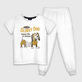 Детская пижама хлопок с принтом Slinky Dog в Новосибирске, 100% хлопок |  брюки и футболка прямого кроя, без карманов, на брюках мягкая резинка на поясе и по низу штанин
 | disney | pixar | slinky dog | toy story | vdkimel | дисней | история игрушек | пиксар
