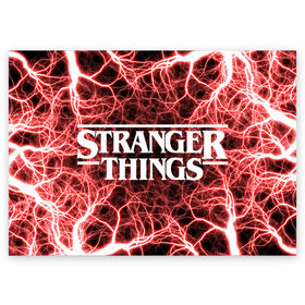 Поздравительная открытка с принтом Stranger Things. в Новосибирске, 100% бумага | плотность бумаги 280 г/м2, матовая, на обратной стороне линовка и место для марки
 | Тематика изображения на принте: normal people scare me | stranger things | детектив | драма | кино | очень странные дела | сериалы | странгер тхингс | триллер | уилл | фантастика | фильмы | хоукинс