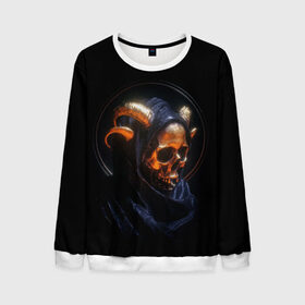 Мужской свитшот 3D с принтом Golden skull | 1.1 в Новосибирске, 100% полиэстер с мягким внутренним слоем | круглый вырез горловины, мягкая резинка на манжетах и поясе, свободная посадка по фигуре | cool | cyborg | decoration | fashion | fear | ghost | halloween | head | horror | robot | skeleton | skull | technology | голова | киборг | круто | мода | призрак | робот | скелет | технологии | ужас | украшение | хеллоуин | череп