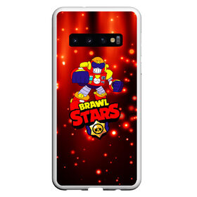 Чехол для Samsung Galaxy S10 с принтом Brawl Stars/Surge в Новосибирске, Силикон | Область печати: задняя сторона чехла, без боковых панелей | bibi | crow | kolette | leon | nita | sandy | surge | volt | бравл старс | вольт | герои | детям | звезда | звездные | леон | логотипы игр | мальчикам | огненный | огонь | робот | сенди | спайк | спраут | супергерои