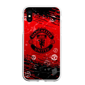 Чехол для iPhone XS Max матовый с принтом MANCHESTER UNITED. в Новосибирске, Силикон | Область печати: задняя сторона чехла, без боковых панелей | 