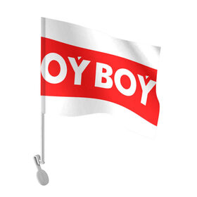 Флаг для автомобиля с принтом oyboy в Новосибирске, 100% полиэстер | Размер: 30*21 см | казахи | ойбой | сабуров | чбд | что было дальше | щербаков | юмор