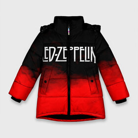 Зимняя куртка для девочек 3D с принтом Led Zeppelin в Новосибирске, ткань верха — 100% полиэстер; подклад — 100% полиэстер, утеплитель — 100% полиэстер. | длина ниже бедра, удлиненная спинка, воротник стойка и отстегивающийся капюшон. Есть боковые карманы с листочкой на кнопках, утяжки по низу изделия и внутренний карман на молнии. 

Предусмотрены светоотражающий принт на спинке, радужный светоотражающий элемент на пуллере молнии и на резинке для утяжки. | led zeppelin | music | rock | блюз рок | британская рок группа | джимми пейдж | известные личности | лед зеппелин | лэд зиппелин | музыка | музыканты | певцы | рок | фолк рок | хард рок | хеви метал