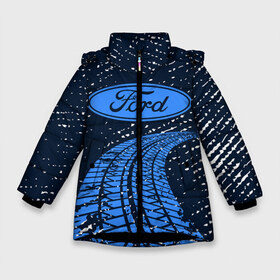 Зимняя куртка для девочек 3D с принтом FORD Форд в Новосибирске, ткань верха — 100% полиэстер; подклад — 100% полиэстер, утеплитель — 100% полиэстер. | длина ниже бедра, удлиненная спинка, воротник стойка и отстегивающийся капюшон. Есть боковые карманы с листочкой на кнопках, утяжки по низу изделия и внутренний карман на молнии. 

Предусмотрены светоотражающий принт на спинке, радужный светоотражающий элемент на пуллере молнии и на резинке для утяжки. | auto | ford | logo | moto | motors | symbol | авто | автомобиль | гонки | знак | лого | логотип | логотипы | марка | машина | мото | моторс | символ | символы | форд