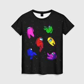 Женская футболка 3D с принтом Among Us в Новосибирске, 100% полиэфир ( синтетическое хлопкоподобное полотно) | прямой крой, круглый вырез горловины, длина до линии бедер | among | among us | crewmate | game | impistor | space | us | vote | выживший | игра | космос | невиновный | предатель | самозванец