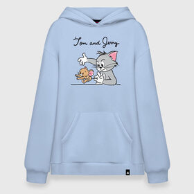 Худи SuperOversize хлопок с принтом Tom and Jerry в Новосибирске, 70% хлопок, 30% полиэстер, мягкий начес внутри | карман-кенгуру, эластичная резинка на манжетах и по нижней кромке, двухслойный капюшон
 | tom  jerry | tom and jerry | vdzabma | джерри | том | том  джерри | том и джерри