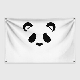 Флаг-баннер с принтом Panda в Новосибирске, 100% полиэстер | размер 67 х 109 см, плотность ткани — 95 г/м2; по краям флага есть четыре люверса для крепления | Тематика изображения на принте: panda | животные | медведь | мишка | панда