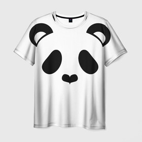 Мужская футболка 3D с принтом Panda в Новосибирске, 100% полиэфир | прямой крой, круглый вырез горловины, длина до линии бедер | panda | животные | медведь | мишка | панда