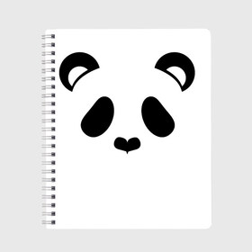 Тетрадь с принтом Panda в Новосибирске, 100% бумага | 48 листов, плотность листов — 60 г/м2, плотность картонной обложки — 250 г/м2. Листы скреплены сбоку удобной пружинной спиралью. Уголки страниц и обложки скругленные. Цвет линий — светло-серый
 | Тематика изображения на принте: panda | животные | медведь | мишка | панда